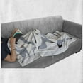 thumbnail image 6 of Seagulls Soft Flannel Fleece Blanket, Seagulls in Flight Facing Different Positions Simplistic Cartoon Drawings Print, Cozy Plush for Indoor and Outdoor Use, 50" x 60", Black White, by Ambesonne, 6 of 6