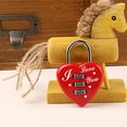 thumbnail image 4 of 2PCS Heart Shape Security Luggage Locks 3-Digit Resettable Combination Password Locks Padlocks, 4 of 8