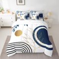 thumbnail image 2 of Castle Fairy Minimalism Stripes Bedding Comforter Set,Tree Leaves Full Bedding Set, 2 of 8