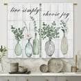 thumbnail image 5 of Eucalyptus Bottles Plant Kitchen Curtains Sage Green Leaf Botanical Small Short Cafe Window Curtains Farmhouse Rustic Floral Vase Bathroom Tier Window Treatment Drapes (27.5x39 Inch), 5 of 6