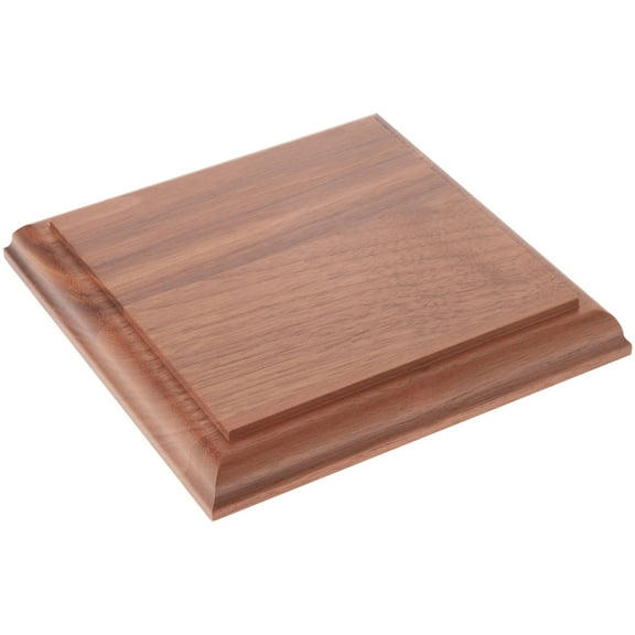 Plymor Solid Walnut Square Wood Display Base with Ogee Edge, 5.875" W x 5.875" D x 0.75" H