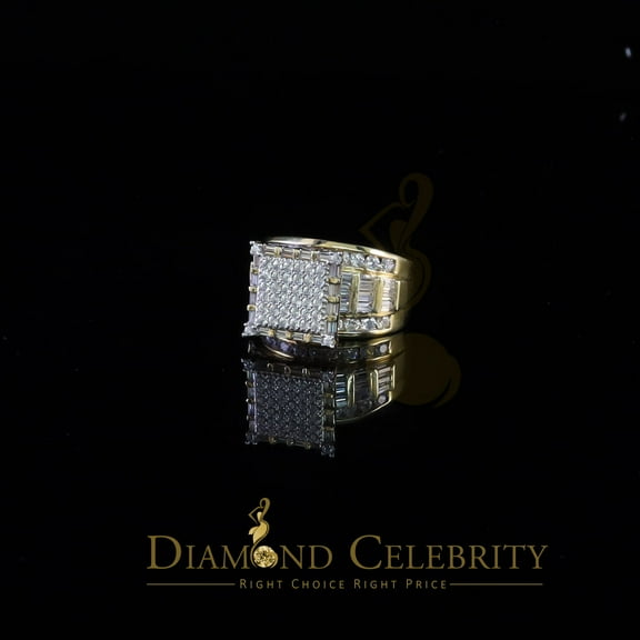Diamond Celebrity's 6.04ct Yellow Cubic Zirconia 925 Silver Engagement Square Womens Ring Size 8