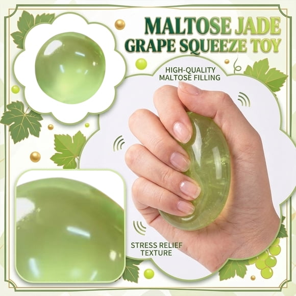 Green Grape Maltose Stress-Relieving Kneading Fun, Suger Squishy Ball, Stress Relief Anxiety Calming Squeeze Balls