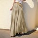thumbnail image 5 of Faldas de Cintura Elástica para las Mujeres de Moda Color Sólido Flamed Tobillo Faldas Casuales para las Mujeres Verano Poliéster, 5 of 7