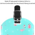 thumbnail image 4 of Square 2Pack PU Leather Flamingo Cruise Luggage Tag with Privacy Cover and Name ID Tag for Travel Handbags Backpacks Luggage Tags, 4 of 6