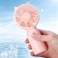 thumbnail image 3 of Juaoua Mini Handheld Fan Bulk,Portable Personal USB Rechargeable Fan,Powerful Battery Operated,Soft Wide Fan With Protective Grille Cover,Small Personal Fan For Outdoor Travel Commute,Pink, 3 of 4