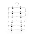 thumbnail image 1 of Skirt Pants Shorts Hangers With Adjustable Clips Space Saving No Slip 12 Clips Clothing Storage Metal Skirt Rack, 1 of 5