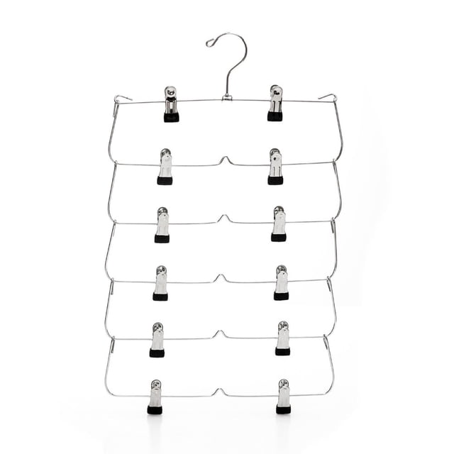 Skirt Pants Shorts Hangers With Adjustable Clips Space Saving No Slip 12 Clips Clothing Storage Metal Skirt Rack