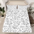 thumbnail image 2 of Homewish Chic Flowers 4pcs Bed Sheets for Teens Boys Girls,Spring Garden King Sheets,Floral Blossoms Leaves Super Cozy Sheet Set,Lightweight Room Decor, 2 of 7
