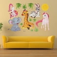 thumbnail image 1 of Cartoon Animals Wall Sticker Removable Elephant Giraffes For Kids Room Decor, 1 of 7