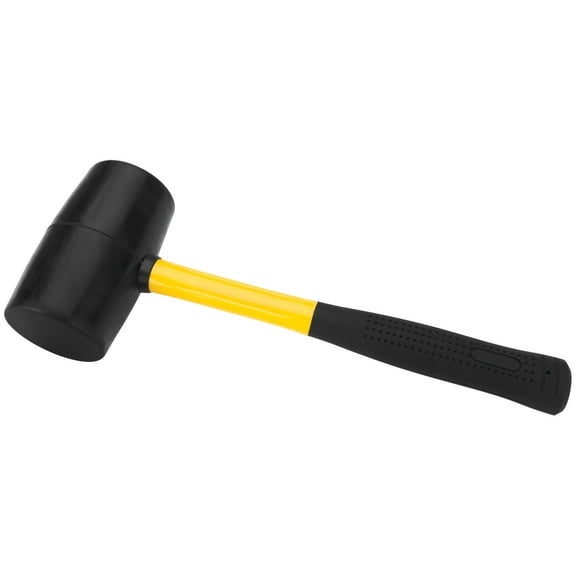 Performance Tool M7132 Double-Faced Solid Rubber Head Hammer with Fiberglass Handle and Anti-Shock Grip - Great for Home and Shop Use