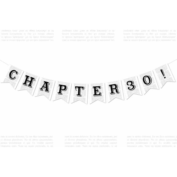 Chapter 30th Birthday Banner Decoration Book Lover 30th Birthday Decorations Book Club Bday Party Decorations Reading Library Bday Supplies for Reading Themed Party Supplies