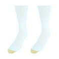 Men's Gold Toe 202S Non Binding Super Soft Crew Socks 2 Pack (White L
