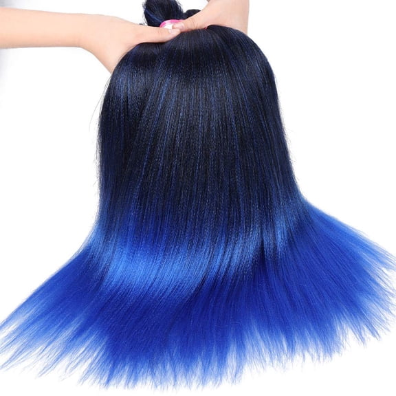 WEIF-Ombre Blue Braiding Hair Pre Stretched 20 Inch 6 Packs Braiding Hair Extensions for Crochet Box Braids Twists Locs Hair Itch Free Soft Yaki Texture Hot Water Setting (20inch,#1B/Blue)