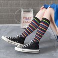 thumbnail image 5 of Sikiie Blanket stripes Knee Socks, High Socks Long Stretchy Sock Women Knee High Stocking, Long Socks for Women, 5 of 6