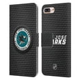 thumbnail image 1 of Head Case Designs Officially Licensed NHL San Jose Sharks Puck Texture Leather Book Wallet Case Cover Compatible with Apple iPhone 7 Plus / iPhone 8 Plus, 1 of 6