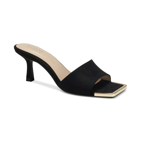 Alfani Womens Sarrah Square-Toe Dres Black Micro 10M
