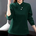 thumbnail image 2 of BUIGTTKLOP Pajamas Tops for Women Long Sleeve Shirts Casual V Neck Base Layer Tops Loose Fitted Loungewear, 2 of 6