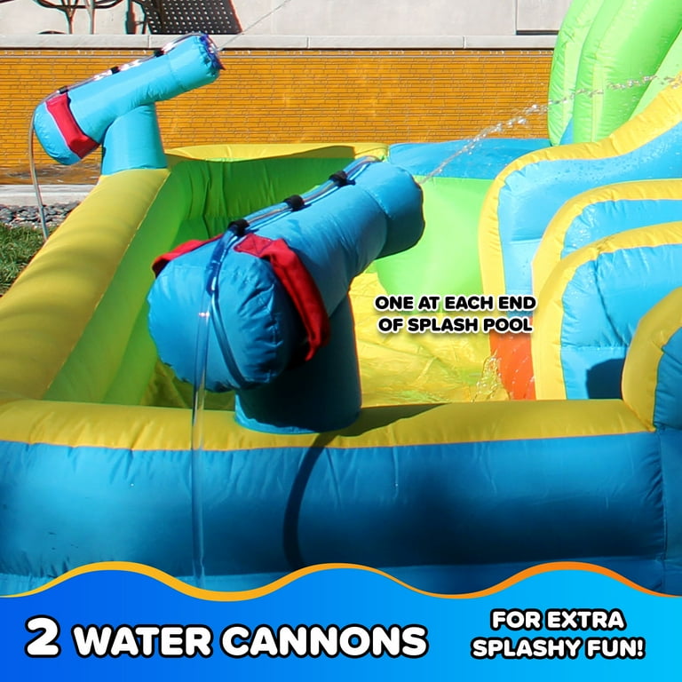 Sportspower Twin Peaks Inflatable Water Slide with Splash Pool and