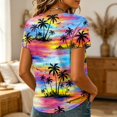 thumbnail image 5 of Sewkxo Womens Summer Tops Short Sleeve Casual Shirts Floral Tee Trendy 2026 Basics V Neck Plain Tshirt,Black M, 5 of 5