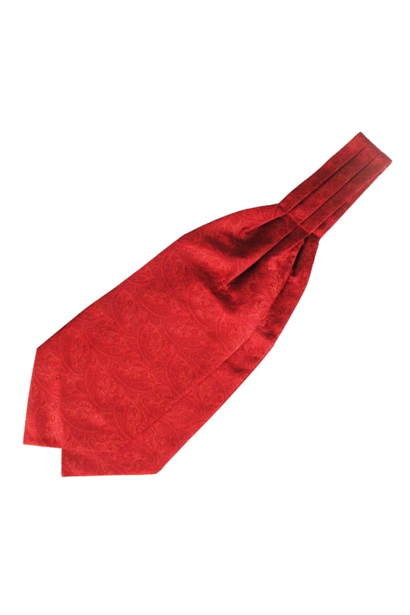 Men's Classic Colorful Silky Satin Wedding Banquet Necktie Cravat Ascot Tie Red One Size