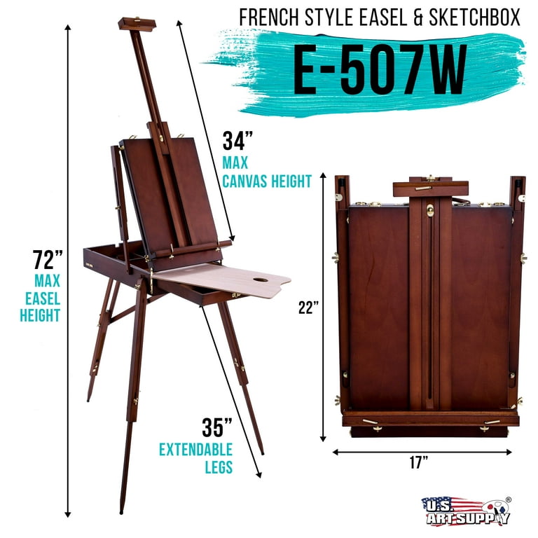 French Style Easel Folding Sketch Painting Easel with Drawer, Artist Wood  Palette, Tripod Easel Stand for Painting, Sketching