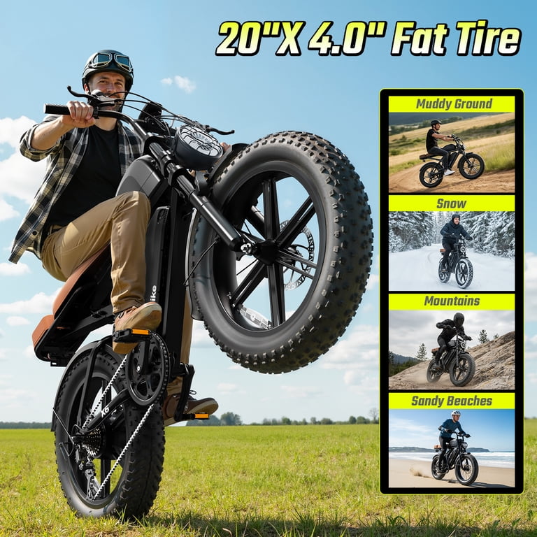 ike electric bicycle 48v 1500w Ihahvc Peak Motor Bike for Adults Up to 80 Miles Ebike 20" x 4 Fat Tire 20Ah Removable Battery Mountain E Bike Commuter Full Suspension Bicycles for AKEZ 1500w Electric Bike |