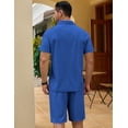 thumbnail image 4 of COOFANDY Men' 2 Piece Tracksuit Outfits Polo Shirt and Shorts Set Quarter Zip Shirt and Elastic Waist Shorts Summer Causal, 4 of 6