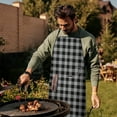 thumbnail image 4 of Gray Black Checkerboard Checkered Pattern Apron-Garden Aprons for Women with Pockets-Cotton Linen Waterproof Kitchen Cooking Gardening Aprons Adjustable for Kitchen,Cooking,BBQ and Salon 33x27 Inch, 4 of 7