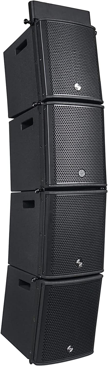 Sound Town ZETHUS Series Line Array Speaker System with Four Compact 6 x 3 Line Array PA Speakers and One Flying Frame, Black (ZETHUS-M3X4)