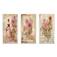 thumbnail image 2 of Designart "Victorian Lady Amid Rustic Pink Roses I" Ensemble d'Art Mural Encadré Rose de 3 - Cadre Traditionnel Rose pour Décoration de Bureau, 2 of 6