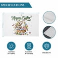 thumbnail image 6 of Easter Rabbits Placemats Set of 8, Watercolor Flowers Eggs Cute Bunny Butterflies Placemats for Dining Table, Place Mats for Kitchen Tabletop, Waterproof Wipeable Dining Table Mats Set, 6 of 9