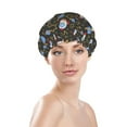 thumbnail image 3 of Kdxio Cosmic Print Shower Cap for Women,Elastic and Reusable,Double Waterproof Layers Bathing Hat, 3 of 9