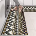 thumbnail image 2 of Kitchen Rugs Sets Of 2,Blue Geometric Zigzag Checker Pattern Anti Fatigue Kitchen Mat Rugs Non Slip Washable,Decorative Kitchen Floor Mats for Kitchen,Sink,Laundry,17"X47", 2 of 5