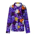thumbnail image 4 of miqiqism Women Boho Floral Shirts Long Sleeve Button Shirt Fashion Lapel Neck Open Front Tshirts Blouses Classic Basic T-Shirts Vacaion Outfit Workout Clothing,01_Purple,Small, 4 of 4