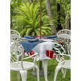 thumbnail image 2 of Outdoor Tablecloth with Umbrella Hole and Zipper, Black Christmas Round Table Cloth 54 Inch Waterproof Tablecloth, Snowman Snowflake Xmas Tree Gifts Picnic Table Cover for Patio Camping, 2 of 7