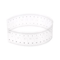 Uxcell Flexible Ruler 30cm 0.1mm Scale with R Angle PET Plastic Covered Thickened Film Straight Ruler