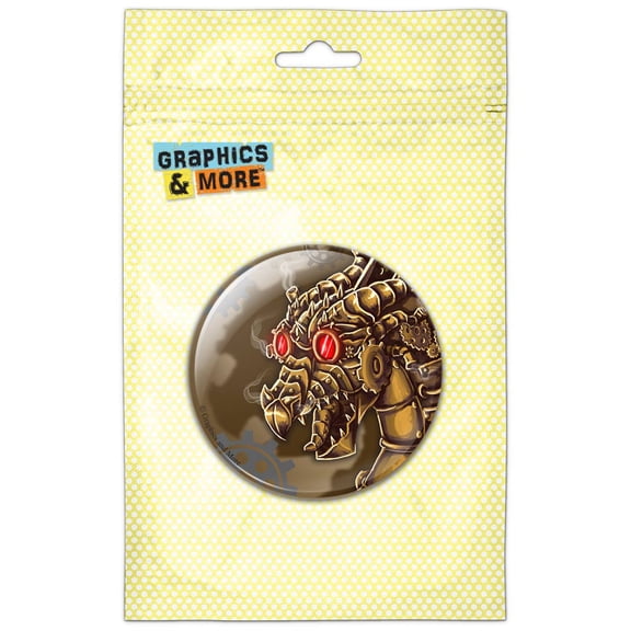 Steampunk Dragon Pinback Button Pin Badge