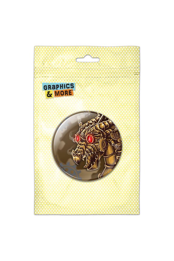 Steampunk Dragon Pinback Button Pin Badge
