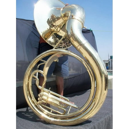 NauticalMart Jumbo 24-inch Bell Zweiss Superbrass BBb Sousaphone. Natural Unlacquered Brass.