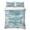 Aqua, variant on Quilts King Size Bedding Set, Tropical Palm Leaves Lightweight Quilted Comforter, Summer Denim Blue Distressed Wood Soft Reversible Bedspread Coverlet with Pillow Covers for All Season, 96" x 106"