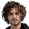 thumbnail image 4 of Men's Short Curly Hair Wig Natural Looking Synthetic Full Cap for Daily Use Cosplay, 4 of 4