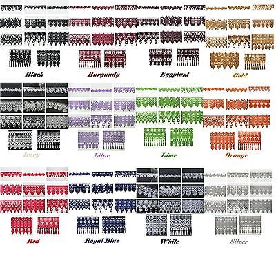 5/8" to 5 1/8" Wide 12 Color Floral Embroidery Venice Lace Guipure Trim by Yard