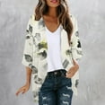 thumbnail image 5 of Hvyesh 3/4 Sleeve Cardigan for Women Summer Open Front Cardigan Boho Floral Print Kimono Cardigan Loose Cover Up Casual Blouse Tops, 5 of 5