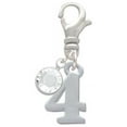 thumbnail image 2 of Delight Jewelry Silvertone Number - 4 - - Silvertone Clip on Charm with Clear Crystal Drop, 2 of 5