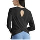 thumbnail image 3 of Ropa de otoño para mujer,Blusa deportiva para mujer, poliéster, cuello redondo, manga larga, fina, sin espalda, para yoga y uso en casa, sopatenor, 3 of 9