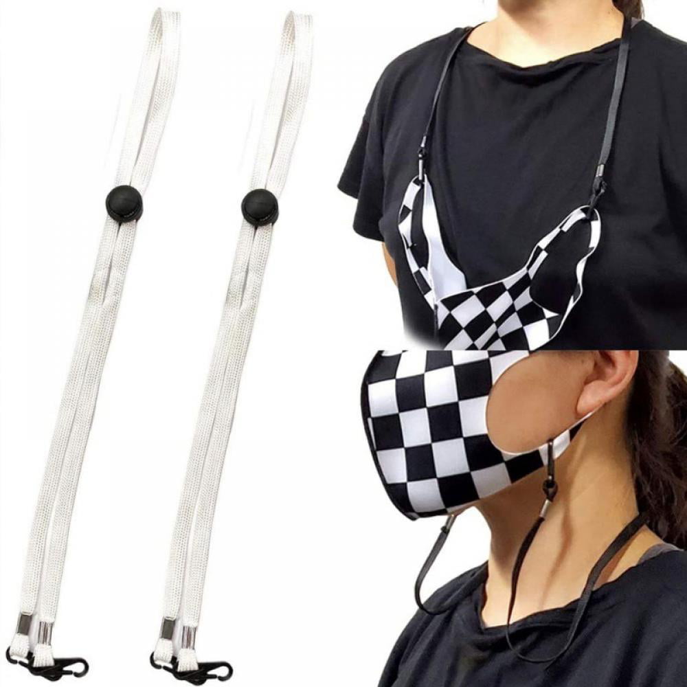 Details about   Protect Ears Hat Windproof Rope Neck Straps With Two Clips Face Lanyards 