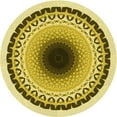 thumbnail image 1 of Ahgly Company Machine Washable Indoor Round Transitional Dark Yellow Green Area Rugs, 3' Round, 1 of 7