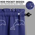 thumbnail image 5 of Kitchen Curtains 36 Inch Short - 3 Panel Set, Shark Whale Dolphin Ocean Theme, Rod Pocket Window Curtain, 100% Polyester for Nautical Farmhouse Kitchen, Easy Wash, 5 of 6