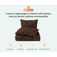 thumbnail image 3 of Oversized Queen Comforter Pinch Chocolate 300 GSM Plush Siliconized Microfiber Fill Duvet Insert Box Stiched Quilted Fluffy Soft 600 TC Egyptian Cotton Shell with Piping & Pillowcases, 3 of 8